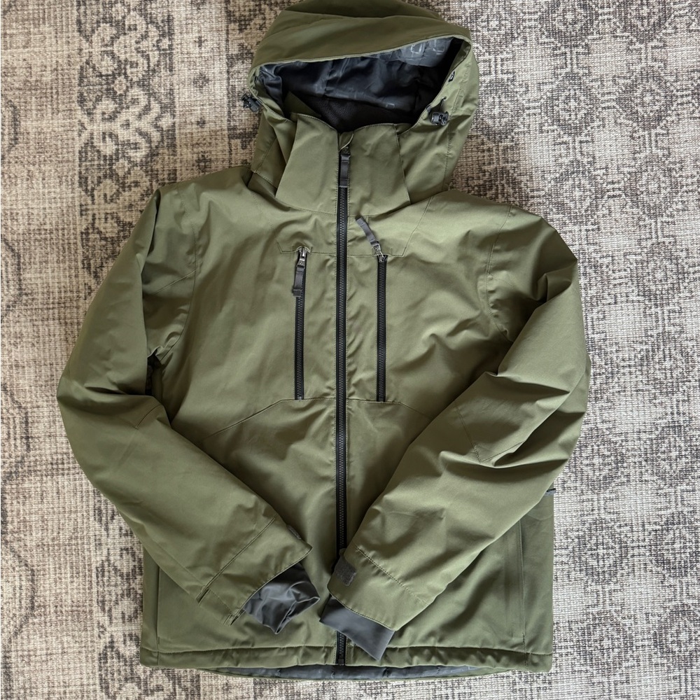 Men's Green Hooded Ski Jacket